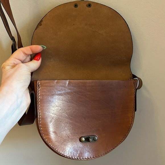 Vintage Gunderi Gun Deri Tooled Leather Bag Saddlebag Shape Scottie Dogs Artisan - Picture 7 of 13